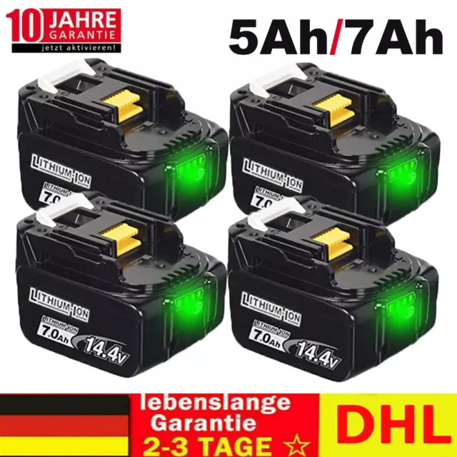 5Ah/7Ah 14.4V BL1430 BL1415 Akku für Makita 14.4 Volt BL1440 BL1450 197615-3 DHL