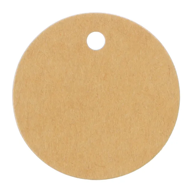 100 Circle Kraft Gift Tags - 1.5" Round Hang Tag - Brown Price Tag Craft Favor