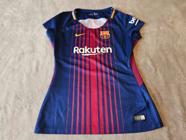 Womens Nike Fc Barcelona Home Jersey 2017/18 Footnall Shirt - Size Small Dri Fit
