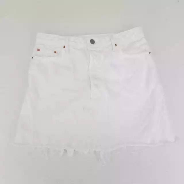 GRLFRND Eva A-Frame Gusset Skirt in White Size 28