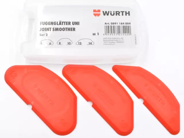 Würth RADIEN Fugenglätter Set 3 teilig  Acryl Abzieher Fugenabzieher Fugengummi