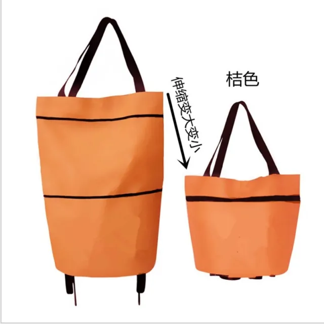 Folding bag Cart Printing Cart Cloth Shopping Hand Buggy Wheel Shopping Bags 3