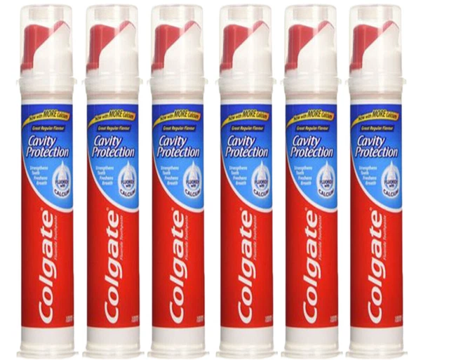 COLGATE CAVITY PROTECTION Fluoride Toothpaste Pump 100Ml / Pack Of 6 ...