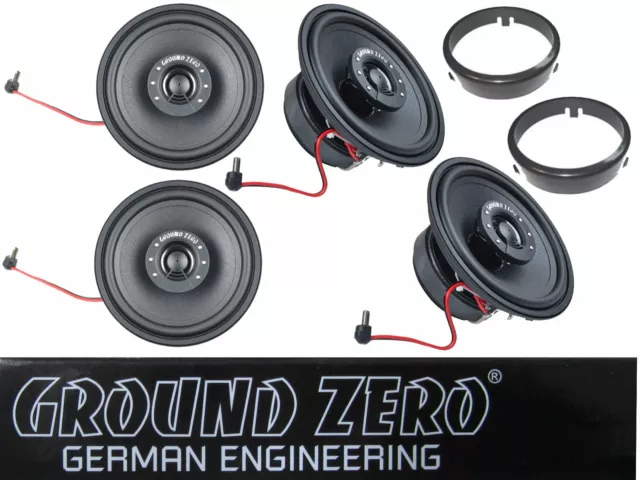Ground Zero  passend für Mercedes Benz W124 Lautsprecher Set Vorne + Hinten