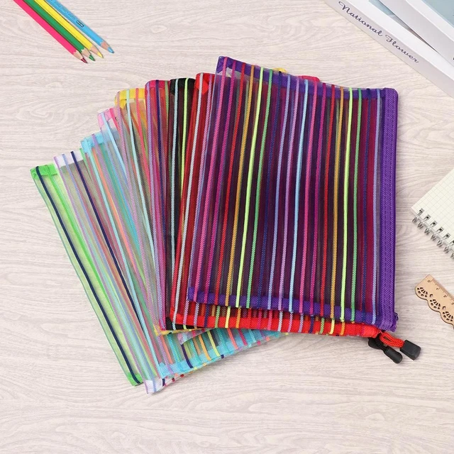 Nylon Iris Stockage de produits cosmétiques Crayon à zipper Pencil Grille