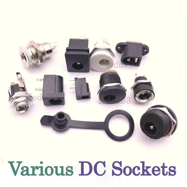 Connecteur D'Alimentation DC Femelle Pour Panneau - Jack 2,1 Mm & 2,5 Mm X 5,5 Mm - 2 Pôles - Montage Sur Baie