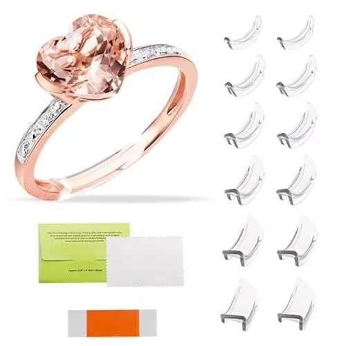 IZyufan 12 Pcs Ajusteur de Taille de Bague Invisible, 6 Tailles Réducteur de Tai