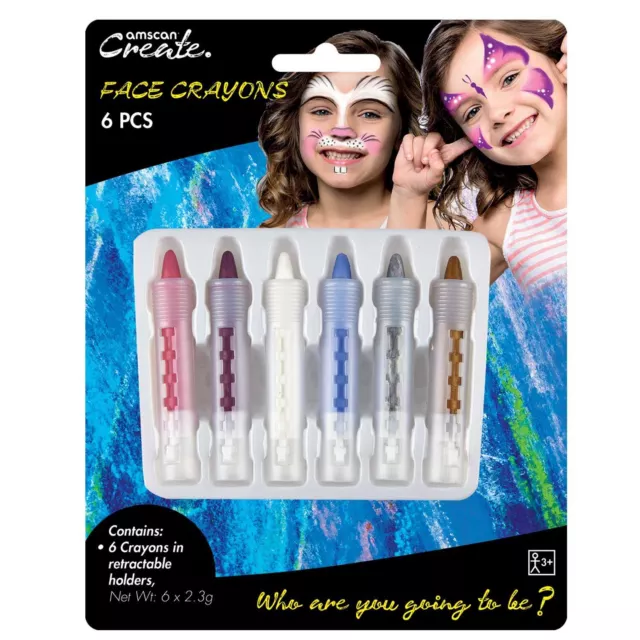 6 X 2.3g Visage Peinture Pretty Couleurs Halloween Anniversaire Fête Faveur