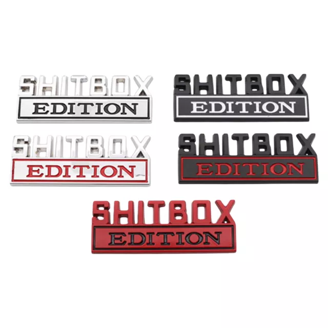 Car Badge Decal Sticker Emblem 3D Shitbox Edition Black/Red/White Styling