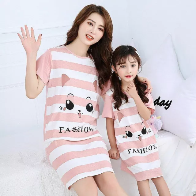 Sleepwear Mother Daughter Girl Dresses Kids Family Matching Clothes Baby Pajamas