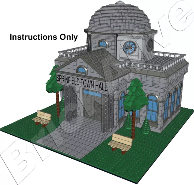 LEGO SIMPSON  Mairie – Town Hall – NO BRICK - INSTRUCTION PDF ONLY - CD