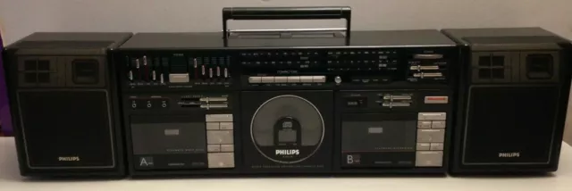 Rare Compact Disc Radio Cassette Recorder Philips D 8958 - Boombox Ghettoblaster