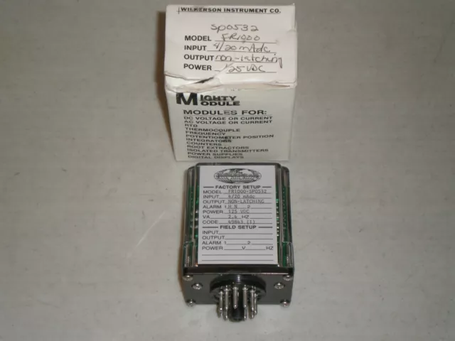 Neuf ! Wilkerson FR1000-SP0532 Mighty Module 4/20mAdc, sans Verrouillage 125 Vdc