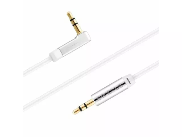 3m Audio Stereo Klinken Kabel 3,5mm Klinke Kopfhörer 3,5mm Stecker 90 Grad Weiß