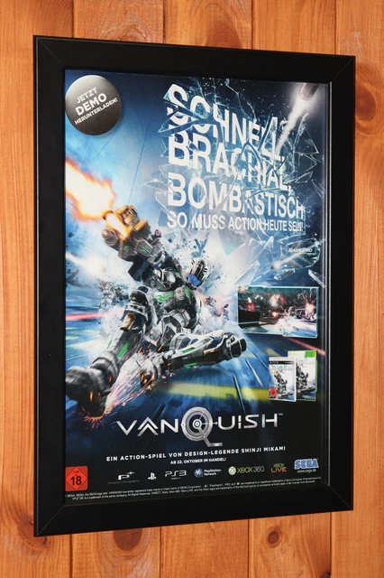 Vanquish Video game Rare Small Poster Ad Page Framed Xbox 360 Live PS3 SEGA
