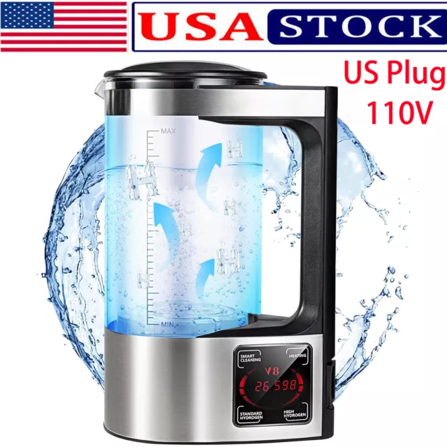 2L Electric Hydrogen Water Ionizer Generator Machine Water Generator US Plug