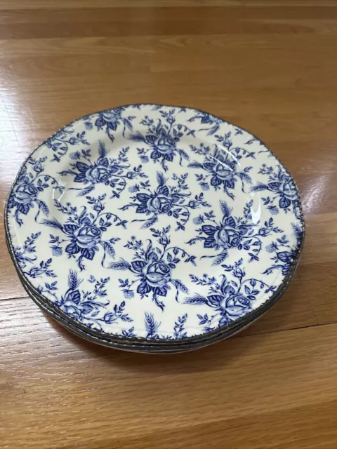 Wood and Sons COLONIAL ROSE Blue  7 7/8" Salad Plate