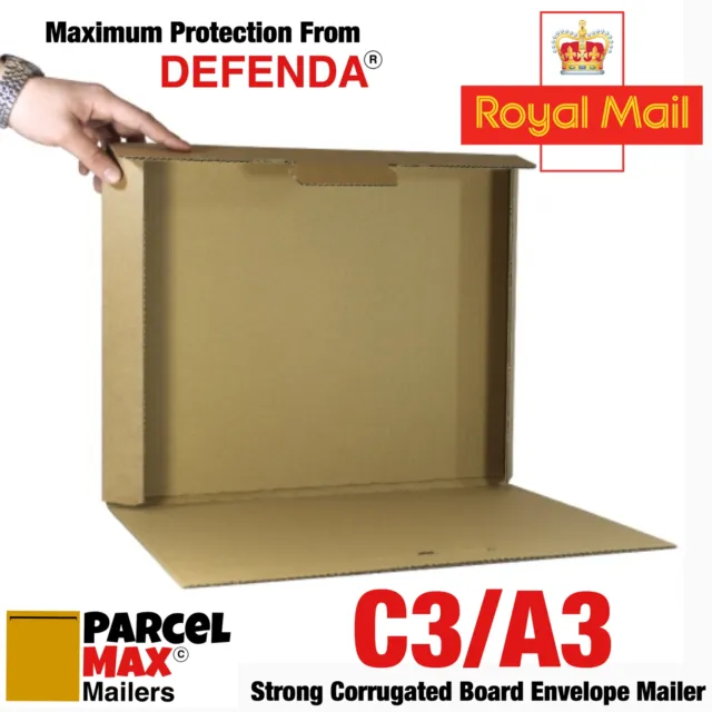 BOX ENVELOPES A3 C3 SMALL PARCEL STRONG CORRUGATED CARDBOARD PARCELMAX Mailers 2