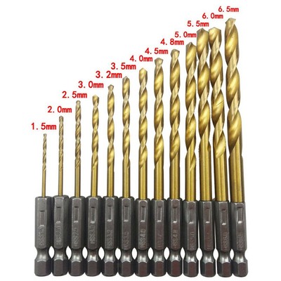 HSS 3.2mm Dia perçage 2 flûtes 1/4" HSS queue Hex Foret hélicoïdal 3pcs 