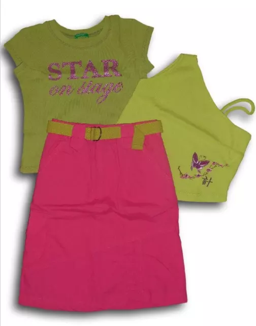 Lotto stock set gonna t-shirt top IANA BENETTON EFRATIS bimba bambina 4 anni