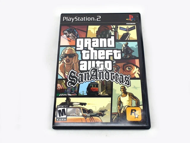 Jeu PS2 Grand Theft Auto San Andreas – PAL – Bon état (boîte, Notice, CD)