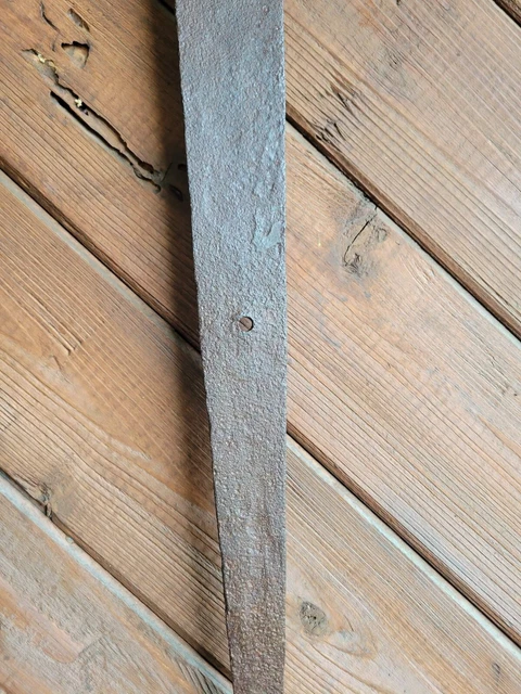 19c Antique Hand Wrought Forged Iron Barn Door Strap Hinges 24 1/2" 7
