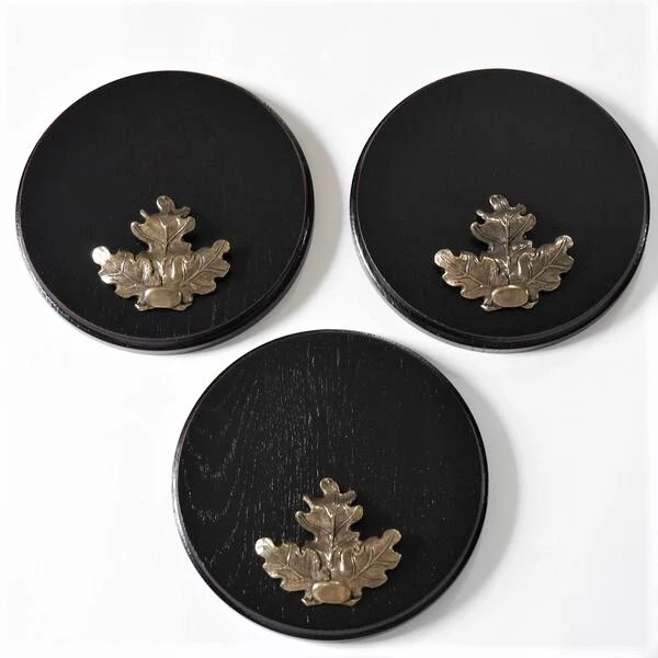 3 Pieza Keilerschilder Gewaffbrett Oscuro AF19cm Con 3 Hoja de Roble Grande