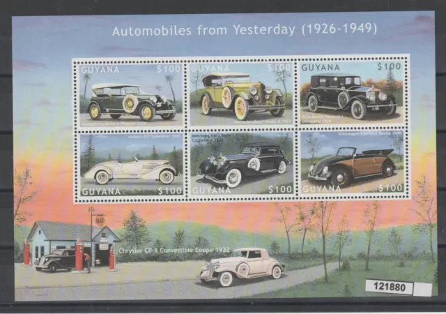 2000 Guyana  Automobili 6 Val N° 5040/45  Foto Mnh Mf121880