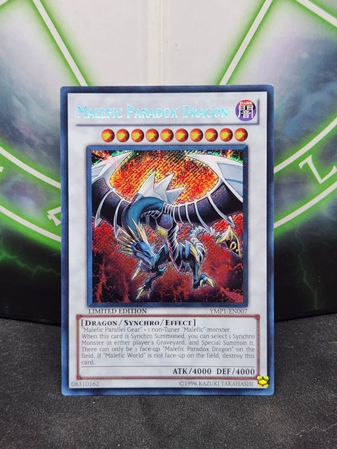 Yugioh Secret Rare 3x Malefic Parallel Gear SECRET RARE Yugioh Cards  YMP1-EN003 - Lightly Played Playset - Movie Malefic Paradox Dragon