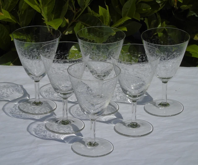 Série De 6 Verres à Whisky En Cristal D’Arques - Modèle Matignon Gravé - Hauteur 9 Cm