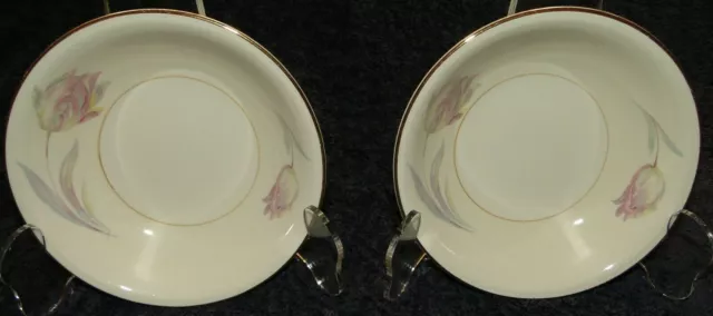 Homer Laughlin Eggshell Nautilus Tulip Berry Bowls 5 3/8" Set of 2 Excellent