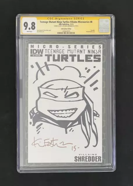 Teenage Mutant Ninja Turtles Villians #8 Cgc 9.8 Ss Sketch Signed Eastman Tmnt