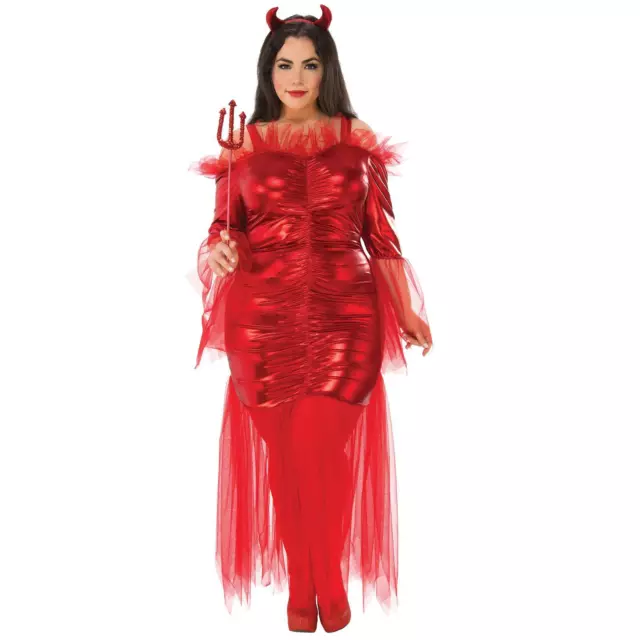 Adultos Mujer Diablo Rojo Halloween Siniestro Fantasma Zombie Disfraz