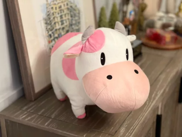 Harvest Moon Strawberry Milk Cow Cuddly Plush 🍓 Moomoo Dairy Cattle NWOT 15"