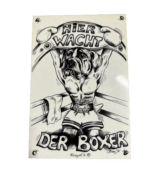 Bouclier Signe " Ici Wacht (Surveille) Le Boxer. Floyds " Plastique Neuf