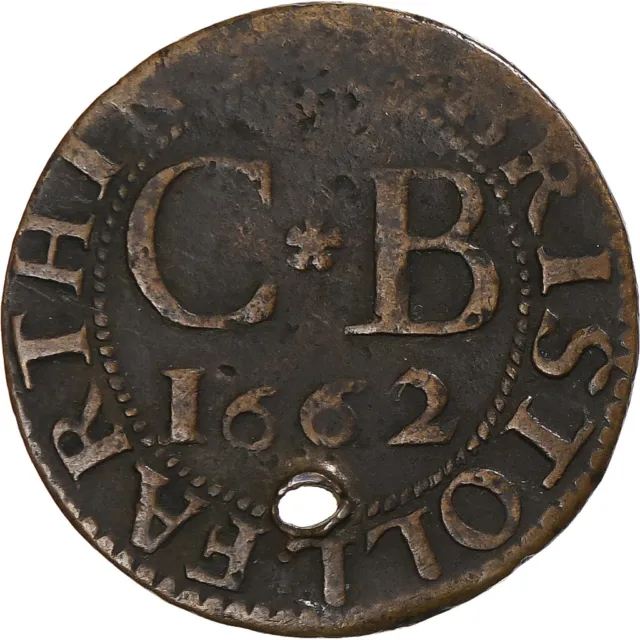 [#369650] Great Britain, Token, Farthing Bristol, 1662, Gloucestershire, VF, Cop