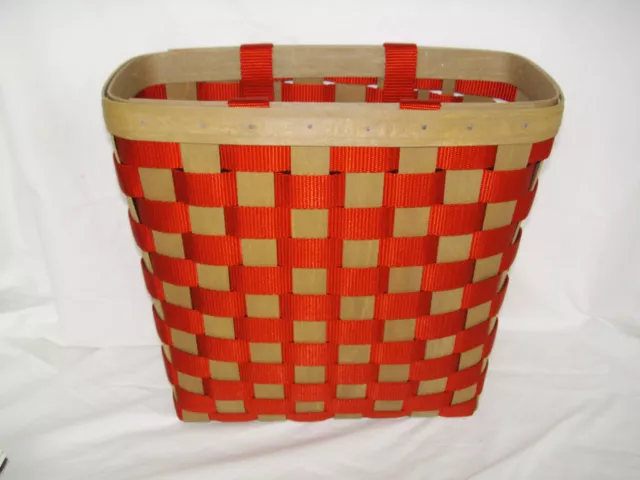 Longaberger Red Basket Tall Tote TO GO Nylon Straps Purse Shopper new 2