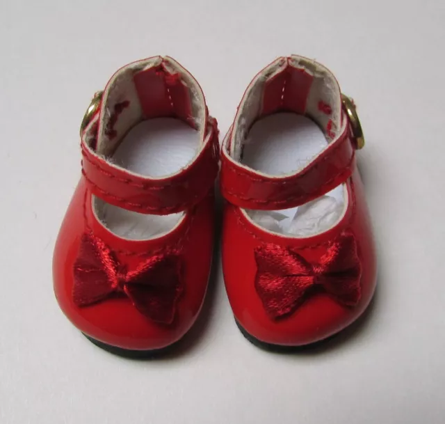 DOLL Shoes 44mm RED Elegant Ankle Straps (Patent) Ellowyne, Patience & NuMood
