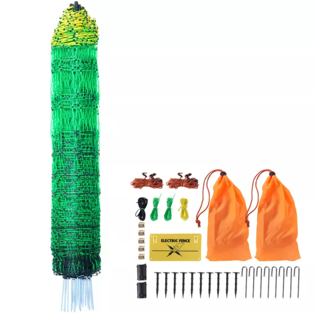 VEVOR Electric Netting Fence Kit Sheep Fencing 42"H x 164'L with Posts Spikes