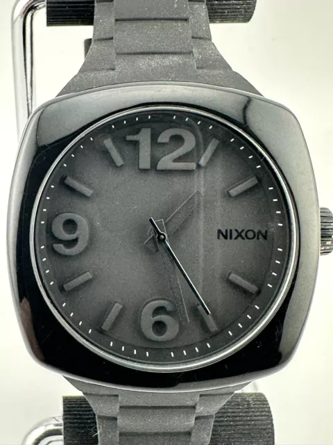 Nixon Men's Tuned In The Dial Watch Quartz Black Case Silicone Band New Battery