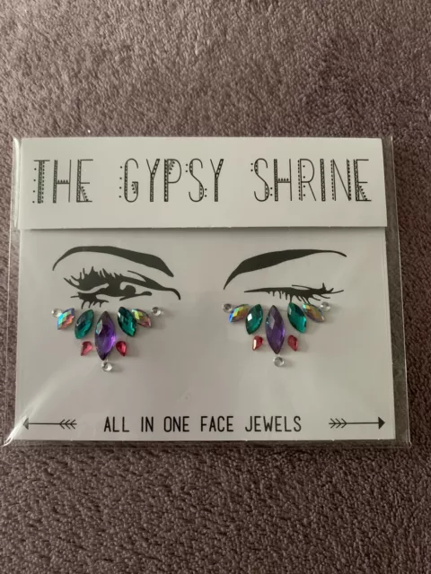 The Gypsy Shrine All-In-One Face Jewels Purple, Green, Grey, Pink & White BN&S