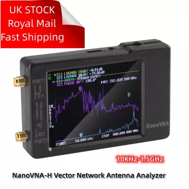 NanoVNA Vector Network Analyzer 10KHz-1.5GHz MF HF VHF UHF Antenna Analyzer UK