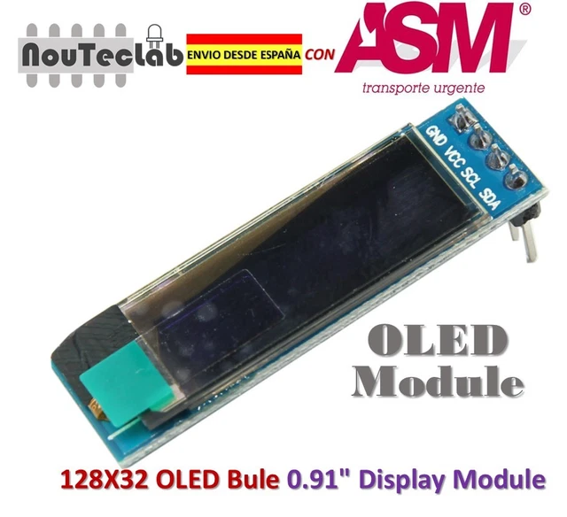 Display OLED 0.91 Pollici Blu - Modulo 128x32 Per Arduino, C51, STM32 (Confezione Da 5pcs) - Foto 4