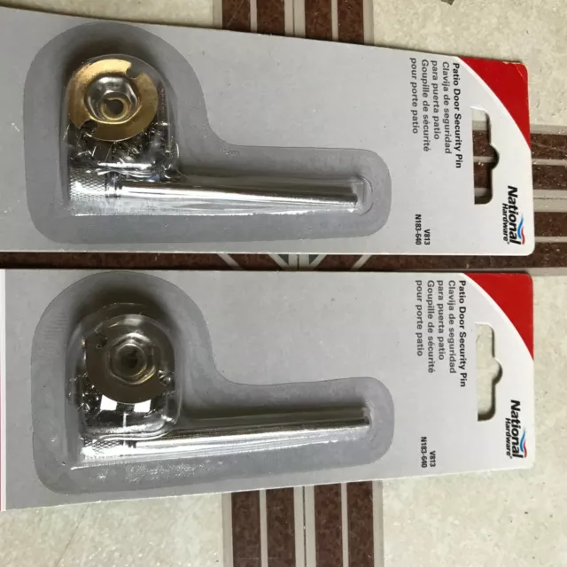 NEW 2 pack LOT National Hardware N183-640 V813 Patio Door Security Pin Nickel