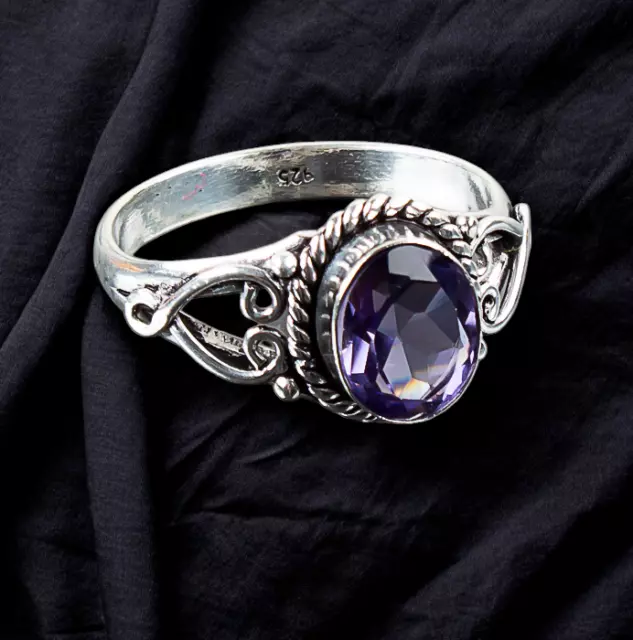 Iolite Gemstone 925 Sterling Silver Handmade Ring Jewelry Ring
