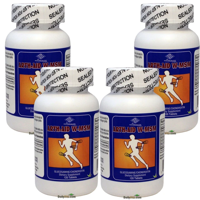 4 x NuHealth Arth Aid Msm 120 Tablets Bone & Joint Support Free Shipping
