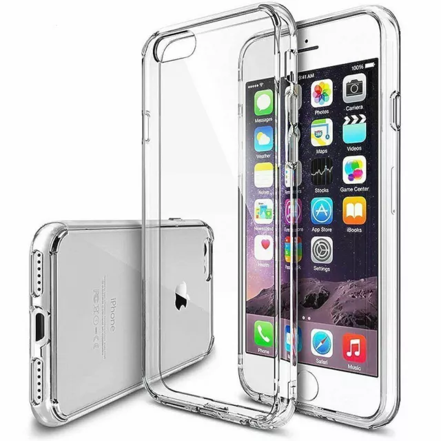 For iPhone 11 Pro Max 8 7 6 Case Shockproof Clear TPU Silicone Soft Rubber Cover