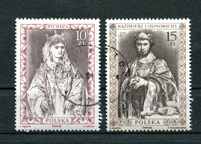 Briefmarken, Polen,Polska, Kpl Satz, Polnische Herrscher, Fi 3030-31, 1988, gest