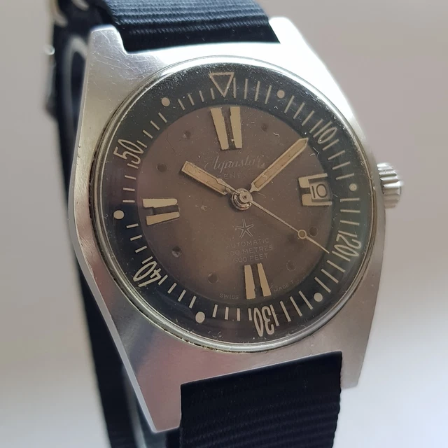 Montre De Plongée Vintage Aquastar Ref. 1701 - Mécanique Automatique, Années 1970 - Cadran Bleu