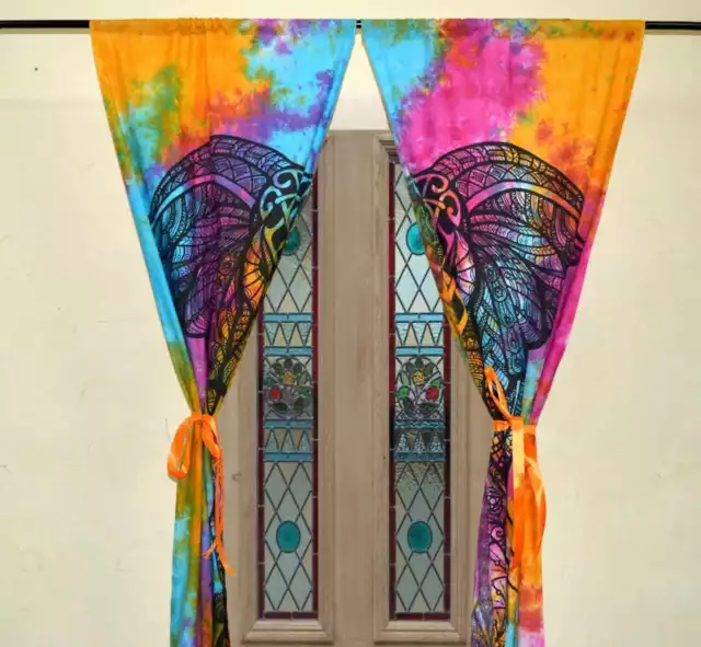 Cortina de algodón indio Hippie puerta cortinas decoración ventana cortinas...